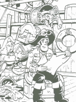 A coloring page of piet piraat